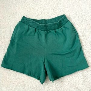Green sweatshorts